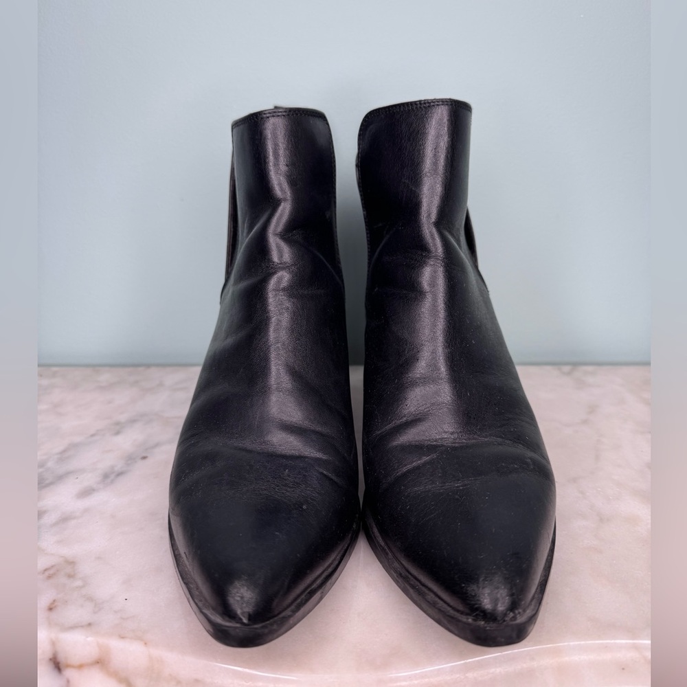 Steven Madden Black Leather Ankle Boots